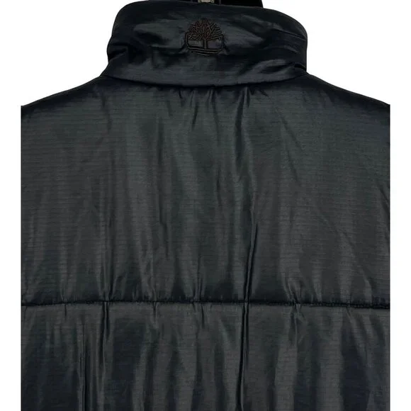 Timberland Men Blue Quilt Puffer Vest Medium Snap Button Pockets Sleeveless EUC - Picture 7 of 10